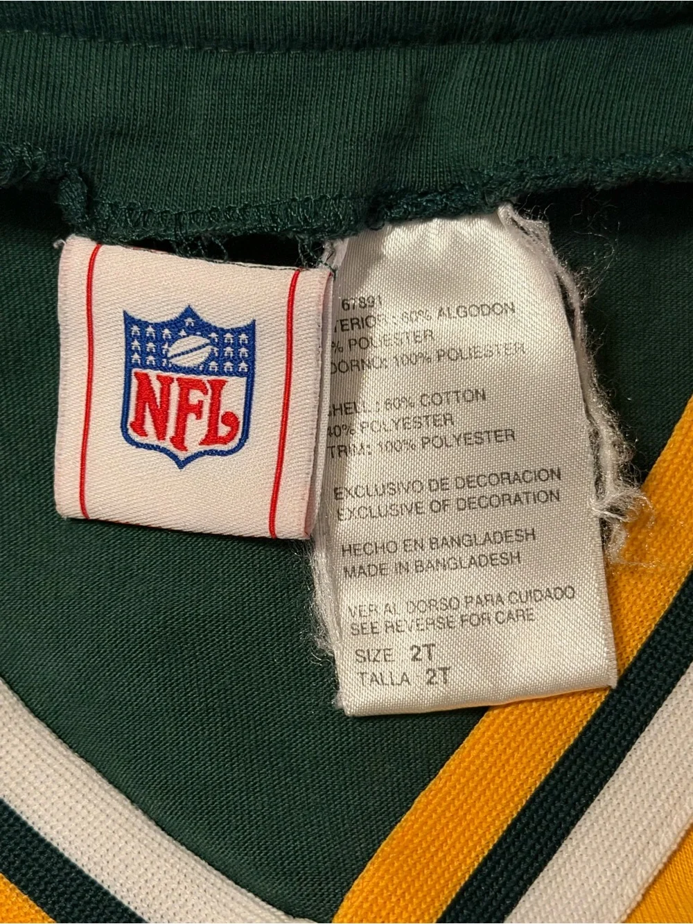 NFL Green and Gold Packers Kids Cheer Dress with White Turtleneck